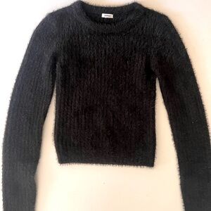 Garage black fuzzy pullover sweater
